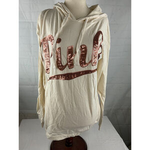 Victoria’s Secret PINK Women’s Sequins Spell Out Hooded Sweatshirt Size Small